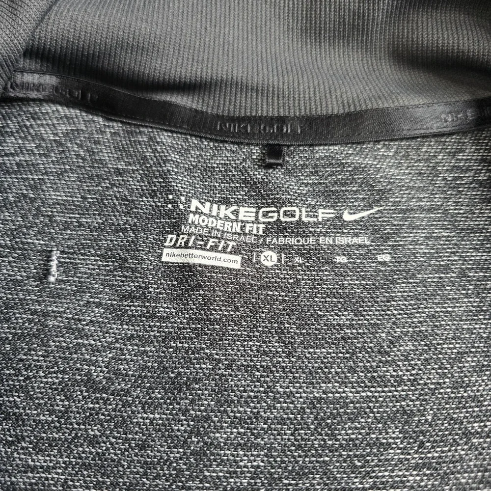 Nike Golf Dri Fit Shirt Mens XL Grey Modern Fit Long Sleeve Performance Stretch